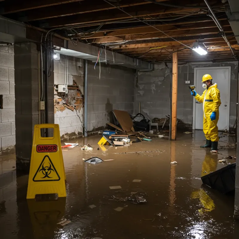 Flooded Basement Electrical Hazard in Valley Springs, CA Property