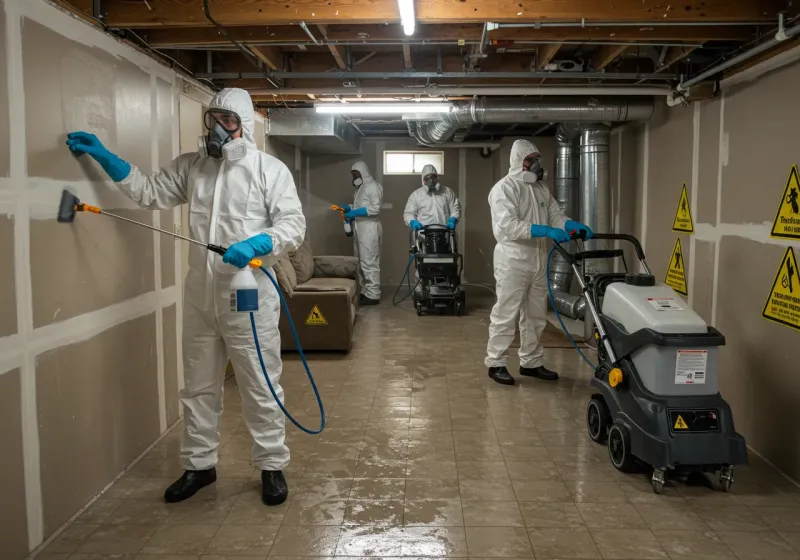 Basement Moisture Removal and Structural Drying process in Valley Springs, CA